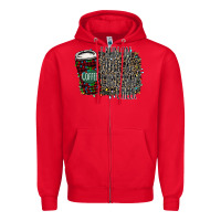 Red I Run on Coffee and Christmas Cheer Zipper Hoodie - Bettercallsaul