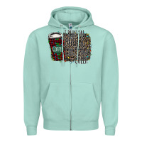 I Run On Coffee And Christmas Cheer Zipper Hoodie | Teevron