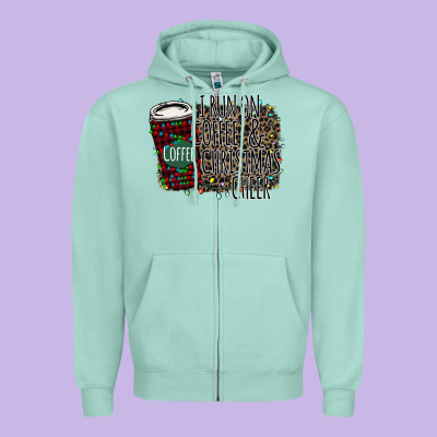 I Run On Coffee And Christmas Cheer Zipper Hoodie Designed By Bettercallsaul