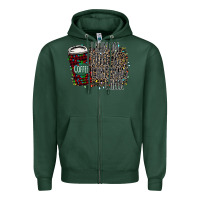 Sports Green I Run on Coffee and Christmas Cheer Zipper Hoodie - Bettercallsaul