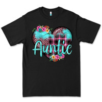 Black auntie leopard turquoise heart Premium Tee - JahusDesignShop