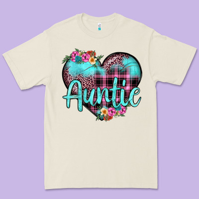 Auntie Leopard Turquoise Heart Premium Tee Designed By Jahusdesignshop