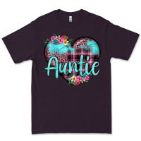 Plum auntie leopard turquoise heart Premium Tee - JahusDesignShop