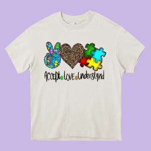 Accept Love Understand Heavy Core Tee Designed By Cowhidedigitalart