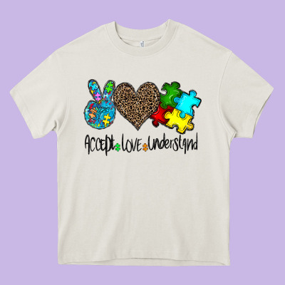 Accept Love Understand Heavy Core Tee Designed By Cowhidedigitalart