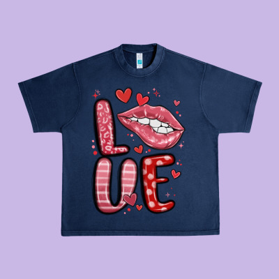 Western Love Lips Urban Heavy Tee Designed By Maliassmallbusiness