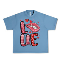 Pebble Blue western love lips Urban Heavy Tee - MaliasSmallBusiness