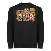 Black love horse western floral Heavyweight Sweatshirt - NancyCooperArtShop