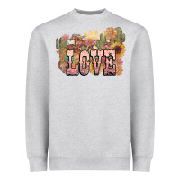 Heather Grey love horse western floral Heavyweight Sweatshirt - NancyCooperArtShop
