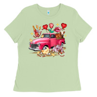 Matcha valentine's day truck farm animals Ladies Tee - FaDigitalArtStudio