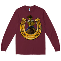Burgundy horseshoe and cowgirl Long Sleeve Tee - JahusDesignShop