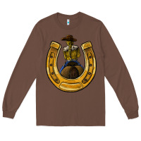 Chestnut horseshoe and cowgirl Long Sleeve Tee - JahusDesignShop