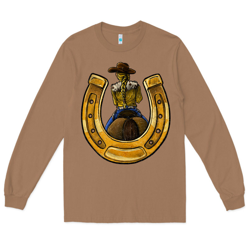 Horseshoe And Cowgirl Long Sleeve Tee by JahusDesignShop | Teevron