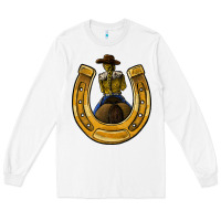 White horseshoe and cowgirl Long Sleeve Tee - JahusDesignShop