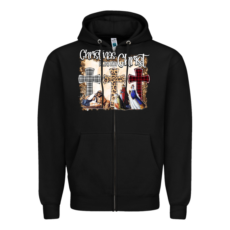 Christmas Begins With Christ Zipper Hoodie by Bettercallsaul | Teevron