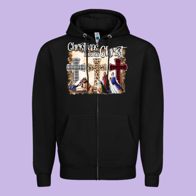 Christmas Begins With Christ Zipper Hoodie Designed By Bettercallsaul