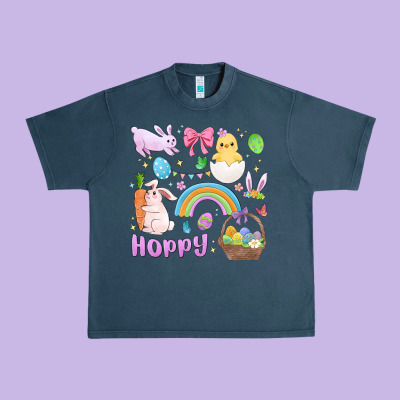 Easter Hoppy Bunny Urban Heavy Tee Designed By Maliassmallbusiness