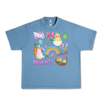 Pebble Blue easter hoppy bunny Urban Heavy Tee - MaliasSmallBusiness