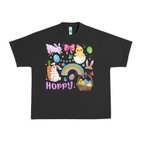 Pigment Black easter hoppy bunny Urban Heavy Tee - MaliasSmallBusiness