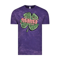 Cloud Purple leopard shamrock mama Vintage Tee - MaliasSmallBusiness