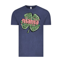 Vintage Denim leopard shamrock mama Vintage Tee - MaliasSmallBusiness