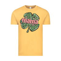 Vintage Mustard leopard shamrock mama Vintage Tee - MaliasSmallBusiness