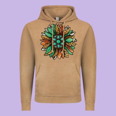 Thanksgiving Fall Sunflower Vintage Hoodie Designed By Jasminsmagicworld