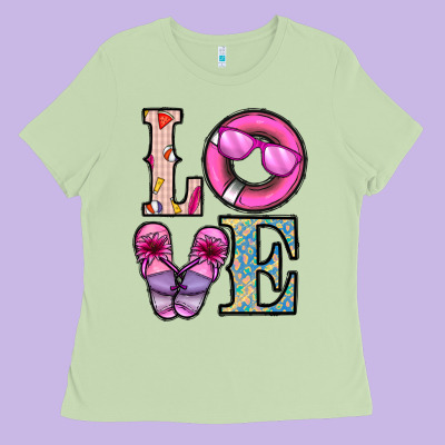 Love Summer Ladies Tee Designed By Cowhidedigitalart