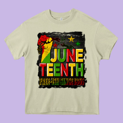 Juneteenth Fist Free Ish Since 1865 With Background Heavy Core Tee Designed By Hra Design Shop