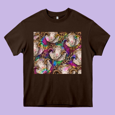 Merino Ram Tie Dye Tumbler Heavy Core Tee Designed By Barkaloodesign