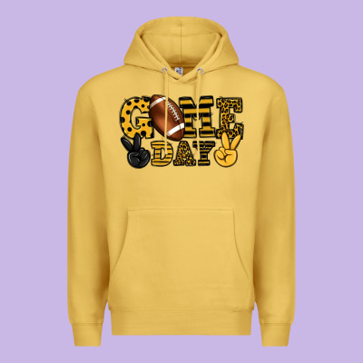 Game Day Yellow And Black Team Color Premium Hoodie Designed By Howdyjamesfarm