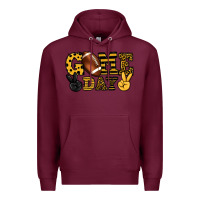 Burgundy Game day yellow and black team color Premium Hoodie - HowdyJamesFarm