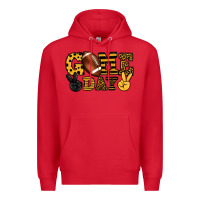 Red Game day yellow and black team color Premium Hoodie - HowdyJamesFarm