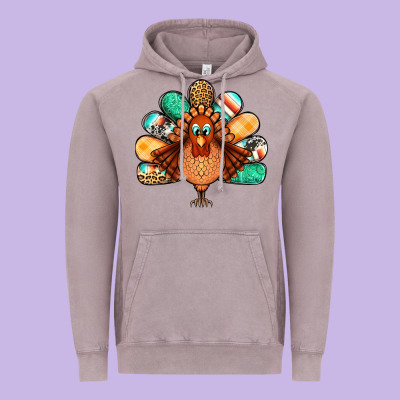 Thanksgiving Turkey Vintage Hoodie Designed By Jasminsmagicworld