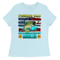 Baby Blue fishing dad like a regular dad but cooler Ladies Tee - HRA Design Shop