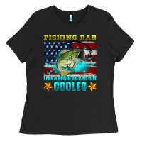 Black fishing dad like a regular dad but cooler Ladies Tee - HRA Design Shop