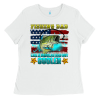 White fishing dad like a regular dad but cooler Ladies Tee - HRA Design Shop