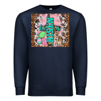 Navy western he is risen with rabbit Premium Sweatshirt - TumblerDesignByShophia