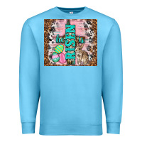 Ocean Blue western he is risen with rabbit Premium Sweatshirt - TumblerDesignByShophia