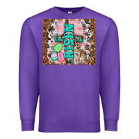 Purple western he is risen with rabbit Premium Sweatshirt - TumblerDesignByShophia
