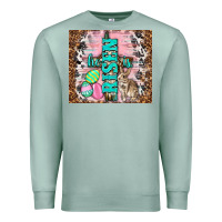 Seafoam western he is risen with rabbit Premium Sweatshirt - TumblerDesignByShophia