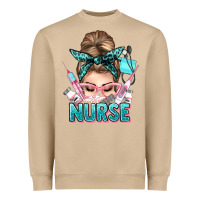 Mushroom nurse life messy bun Heavyweight Sweatshirt - NancyCooperArtShop