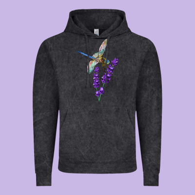 Dragonfly With Lavender Vintage Hoodie Designed By Lillyallendesigns
