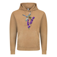 Vintage Camel Dragonfly With Lavender Vintage Hoodie - LillyAllenDesigns