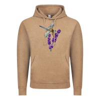 Vintage Coffee Dragonfly With Lavender Vintage Hoodie - LillyAllenDesigns