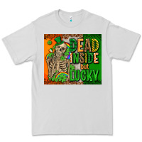 Dove Grey irish flag with shamrocks  dead inside but lucky Premium Tee - AdoDesignShop