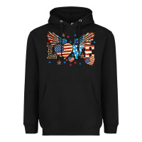 Black Love America wings 4th of july Heavyweight Hoodie - HowdyJamesFarm