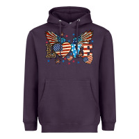 Plum Love America wings 4th of july Heavyweight Hoodie - HowdyJamesFarm