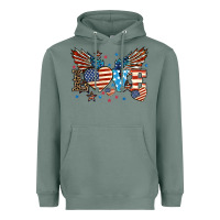 Sage Love America wings 4th of july Heavyweight Hoodie - HowdyJamesFarm