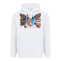 White Love America wings 4th of july Heavyweight Hoodie - HowdyJamesFarm